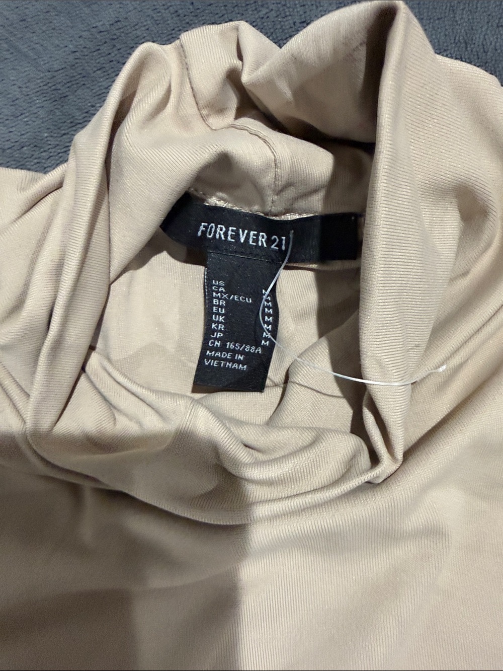 Forever 21 Cream Short-Sleeve Turtleneck Maxi Dress - Picture 3 of 3